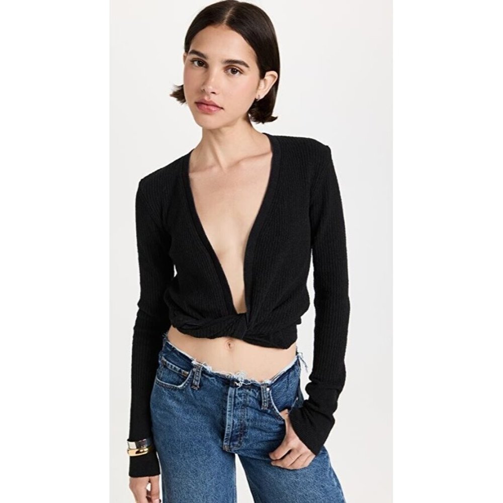 JACQUEMUS Le Gilet Noue Black Sweater Terry Cloth
